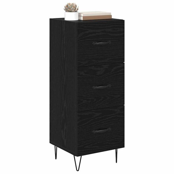 vidaXL Buffet Ch&ecirc;ne noir 34 x 34,5 x 90 cm Bois d'ing&eacute;nierie