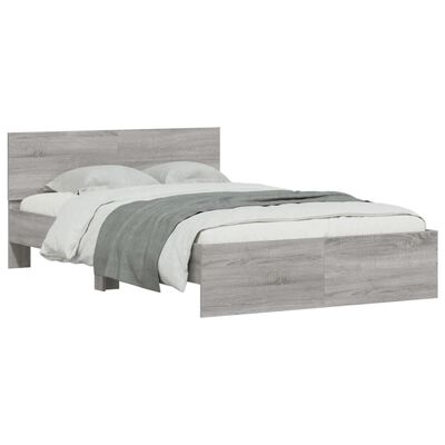 vidaXL Cadre de lit avec tête de lit sonoma gris 120x190 cm