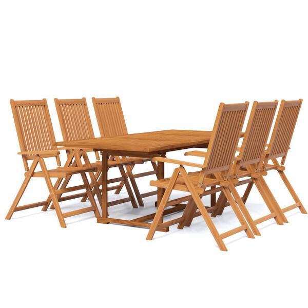 vidaXL Ensemble &agrave; manger de jardin 7 pcs Bois d'acacia massif 150-200 cm