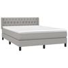 vidaXL Sommier &agrave; lattes de lit avec matelas Gris clair 140x200cm Tissu