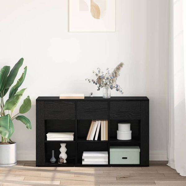 vidaXL Buffet Ch&ecirc;ne noir 100 x 30 x 59,5 cm Bois d'ing&eacute;nierie