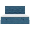 VidaXL Cadre de lit ottoman avec matelas bleu foncé 160x200 cm velours
