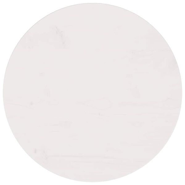 vidaXL Dessus de table Blanc &Oslash;50x2,5 cm Bois de pin massif