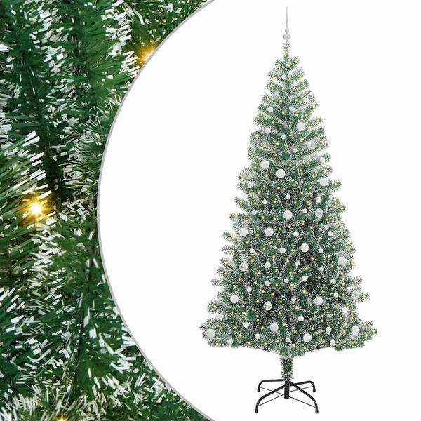 vidaXL Arbre de No&euml;l artificiel floconn&eacute; de neige avec lumi&egrave;re LED