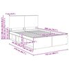 vidaXL Cadre de lit Gris B&eacute;ton 150 x 200 cm Bois de pin massif