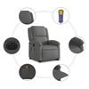 vidaXL Fauteuil inclinable de massage électrique gris cuir véritable