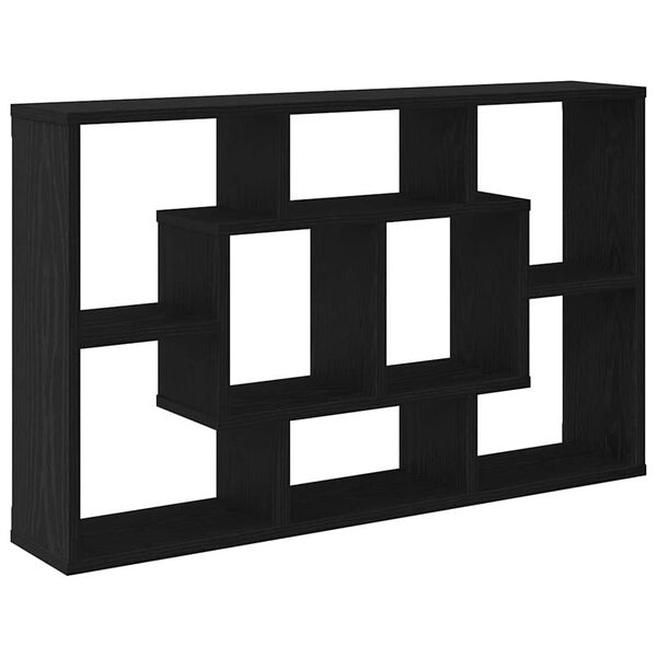 vidaXL &Eacute;tag&egrave;re Murale Ch&ecirc;ne noir 85 x 16 x 52,5 cm Bois d'ing&eacute;nierie