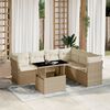 vidaXL Salon de jardin avec coussins 7 pcs beige r&eacute;sine tress&eacute;e