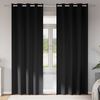 vidaXL Rideaux occultants avec anneaux 2 pcs Noir 225 x 140 cm