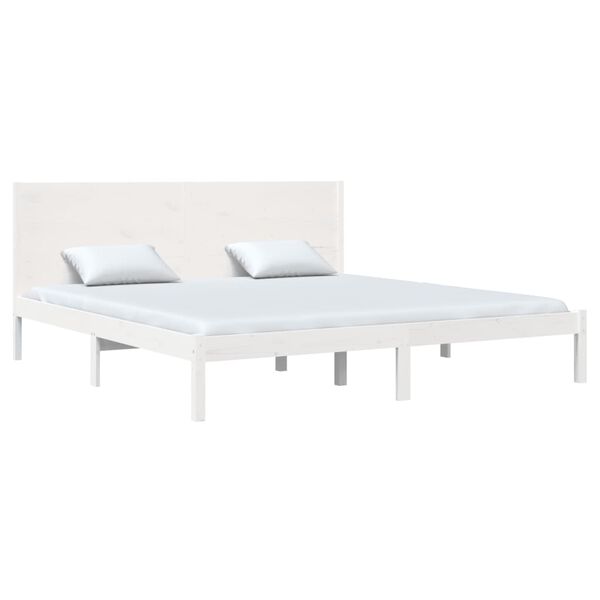 vidaXL Cadre de lit sans matelas blanc 200x200 cm bois massif de pin