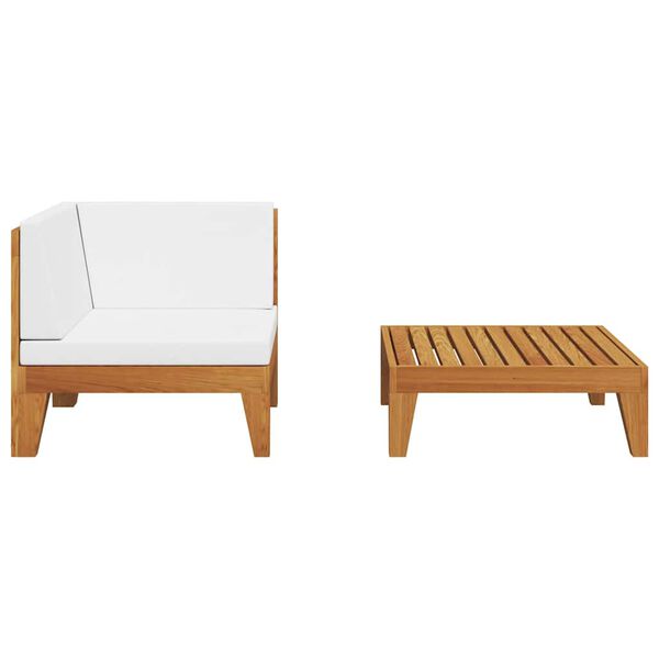 vidaXL Salon de jardin 2 pcs avec coussins Bois d'acacia solide