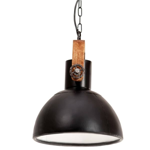 vidaXL Lampe suspendue industrielle 25 W Noir Rond 30 cm E27
