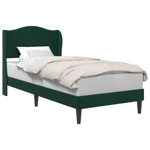 vidaXL Cadre de lit avec t&ecirc;te de lit Vert fonc&eacute; 90 x 190 cm Velours