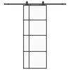 vidaXL Porte coulissante kit de quincaillerie noir 76x205 cm verre ESG