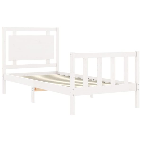 vidaXL Cadre de lit sans matelas blanc 90x200 cm bois de pin massif