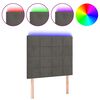 vidaXL T&ecirc;te de lit &agrave; LED Gris fonc&eacute; 90x5x118/128 cm Velours