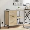 vidaXL Cabinet de Bureau avec roue Chêne sonoma 76 x 41 x 72 cm