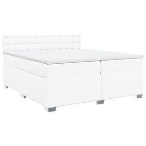 vidaXL Sommier &agrave; lattes de lit avec matelas Blanc 200x200cm Similicuir