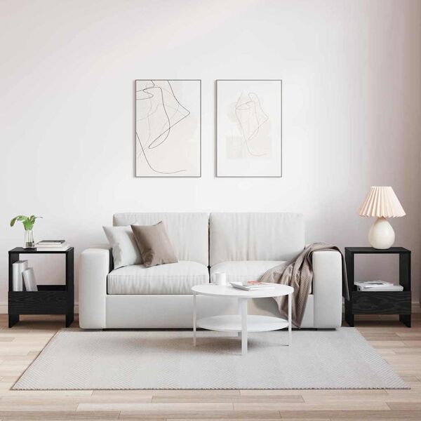 vidaXL &Eacute;tag&egrave;re &agrave; magazines 2 pcs Ch&ecirc;ne noir 35 x 30 x 45 cm