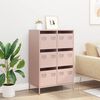 vidaXL Buffet haut rose 68x39x101,5 cm acier