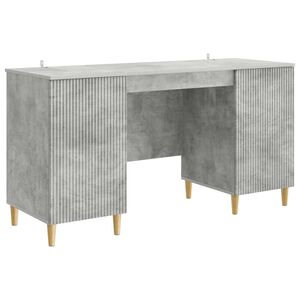 vidaXL Bureau Gris b&eacute;ton 142,5 x 50 x 75 cm Bois d'ing&eacute;nierie