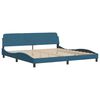 vidaXL Lit avec matelas bleu 200x200 cm velours