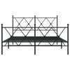 vidaXL Cadre de lit métal sans matelas avec pied de lit noir 140x190cm