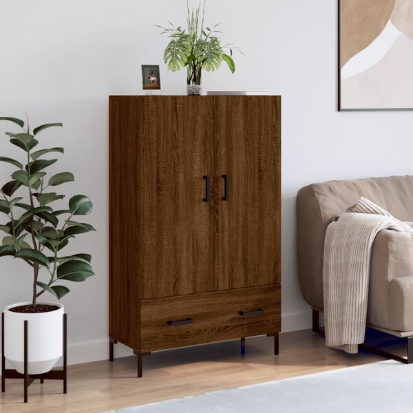 vidaXL Buffet haut ch&ecirc;ne marron 69,5x31x115 cm bois d'ing&eacute;nierie