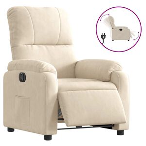 vidaXL Fauteuil inclinable &eacute;lectrique beige tissu microfibre