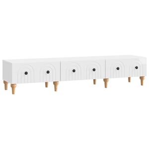 vidaXL Meuble TV Blanc brillant 147 x 34,5 x 30 cm Bois d'ing&eacute;nierie
