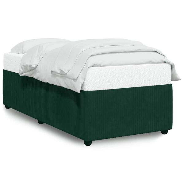 vidaXL Cadre de lit sans matelas vert fonc&eacute; 90x190 cm velours