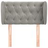 vidaXL T&ecirc;te de lit avec oreilles Gris clair 83x23x78/88 cm Velours