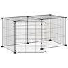 vidaXL Cage animaux de compagnie &agrave; 8 panneaux et porte Noir 35x35 cm