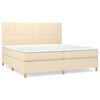 vidaXL Sommier &agrave; lattes de lit avec matelas Cr&egrave;me 200x200 cm Tissu