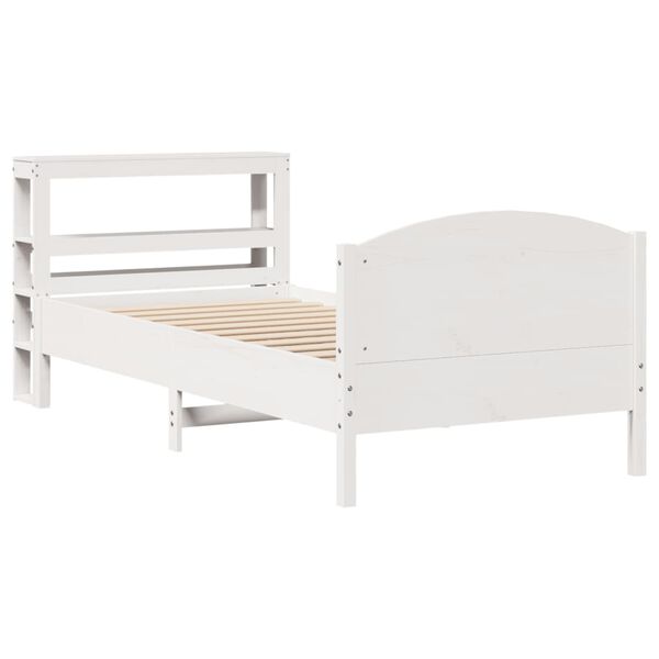 vidaXL Cadre de lit sans matelas blanc 90x190 cm bois de pin massif
