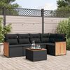 vidaXL Salon de jardin 6 pcs avec coussins noir résine tressée