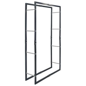 vidaXL Portant de bois de chauffage Noir 80x25x150 cm Acier