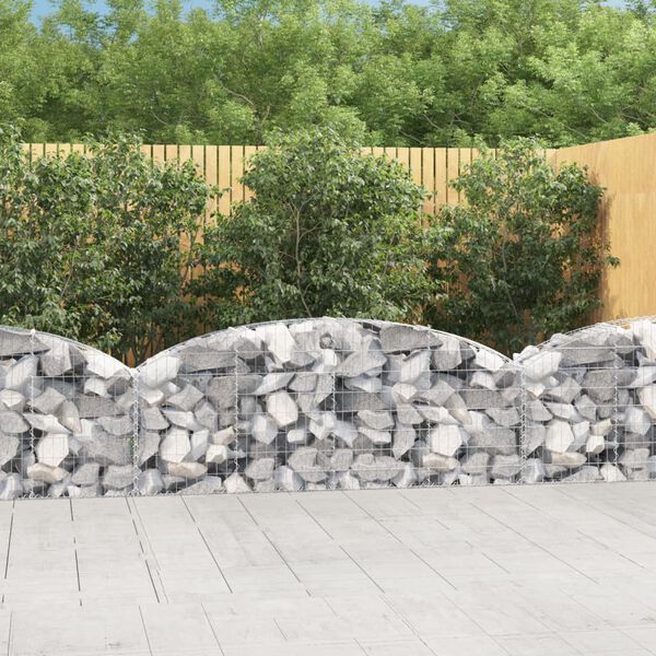 vidaXL Panier de gabions arqué 200x30x60/80 cm Fer galvanisé