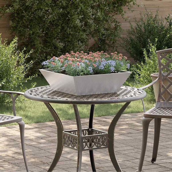 vidaXL Cache-pot de jardin Argent 50 x 50 x 15 cm Acier inoxydable