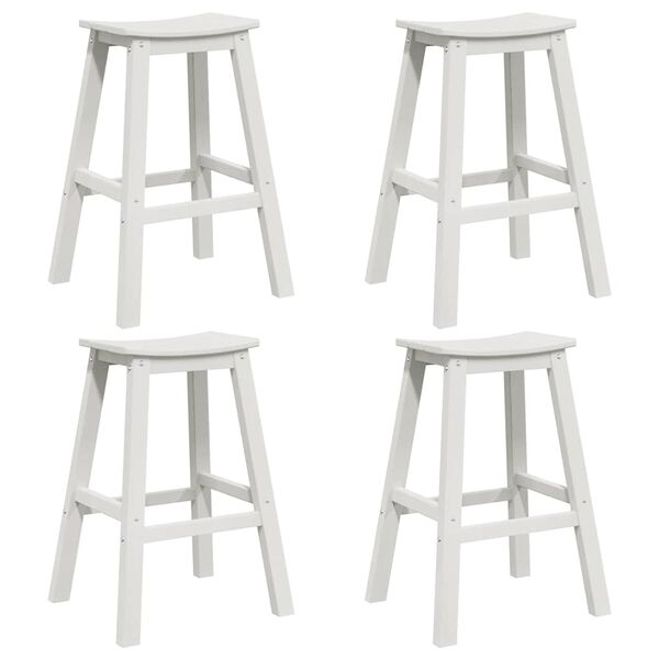 vidaXL Ensemble de bar de jardin 4 pcs Blanc HDPE