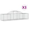 vidaXL Paniers &agrave; gabions arqu&eacute;s 3 pcs 200x50x40/60 cm fer galvanis&eacute;
