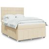 vidaXL Sommier &agrave; lattes de lit avec matelas Cr&egrave;me 140x190 cm Tissu