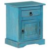 vidaXL Table de chevet Bois de manguier massif 40x30x50 cm Bleu
