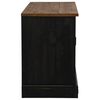 vidaXL Meuble TV HALDEN porte coulissante noir 110x40x60cm bois massif