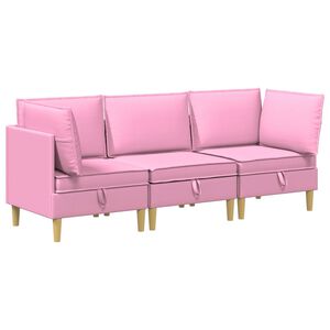 vidaXL Canap&eacute; modulaire avec rangement 3 pc Rose Tissu