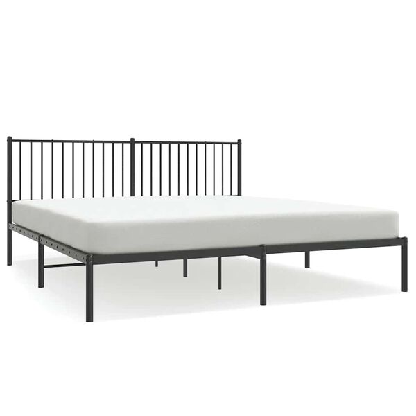 vidaXL Cadre de lit m&eacute;tal sans matelas et t&ecirc;te de lit noir 180x200 cm