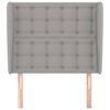 vidaXL T&ecirc;te de lit avec oreilles Gris clair 103x23x118/128 cm Tissu