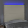 vidaXL T&ecirc;te de lit &agrave; LED Cr&egrave;me 80x5x118/128 cm Similicuir