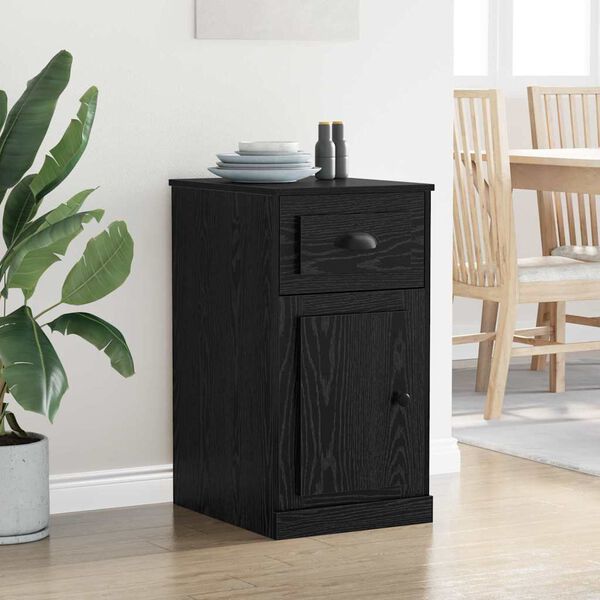 vidaXL Meuble d'appoint Ch&ecirc;ne noir 40 x 50 x 75 cm Bois d'ing&eacute;nierie