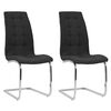 vidaXL Chaises &agrave; manger cantilever lot de 2 noir tissu
